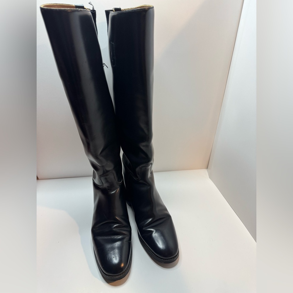 Hawkins Black Leather Riding Boots Size 5